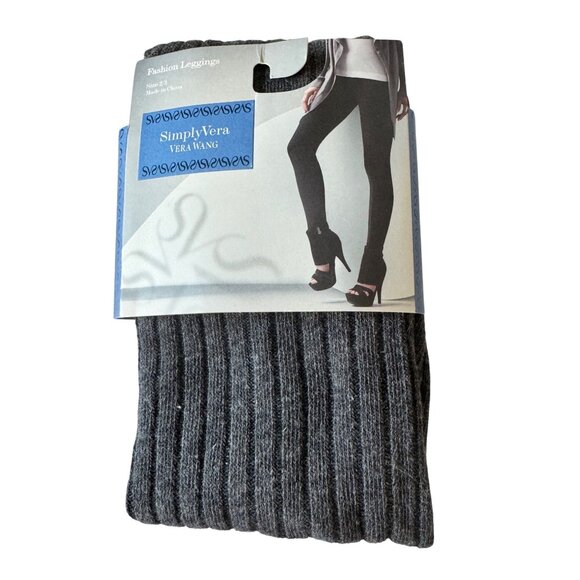 Simply Vera Wang Ribbed Knit leggings Tights Size 2/3 Heather Gray NWT - Picture 1 of 5